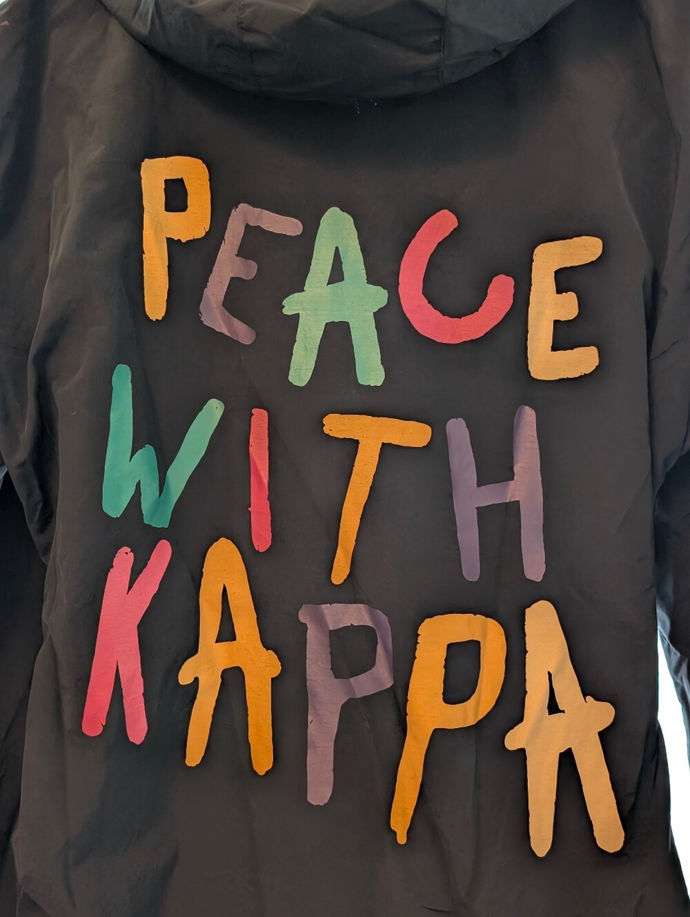 KAPPA Black Jacket with Unique 'Peace With Kappa' Print
